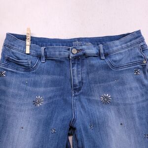 Soho Legging Button Zip Casual Denim Medium Wash Jeans Womens Size 16 Blue